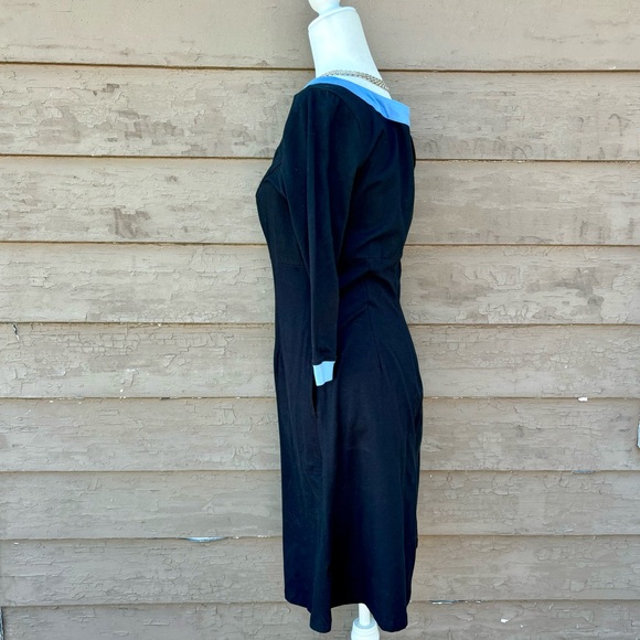 NWT! eShakti Contrast Trim Cotton Knit Empire Dress! - Picture 5 of 6